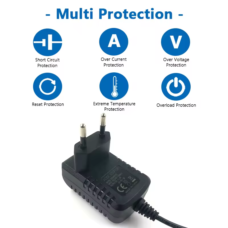 Hot Selling 12V 1A Adaptor European Wall Plug Black Monitoring Printer DC Power Adapter Appliances Power Plugs