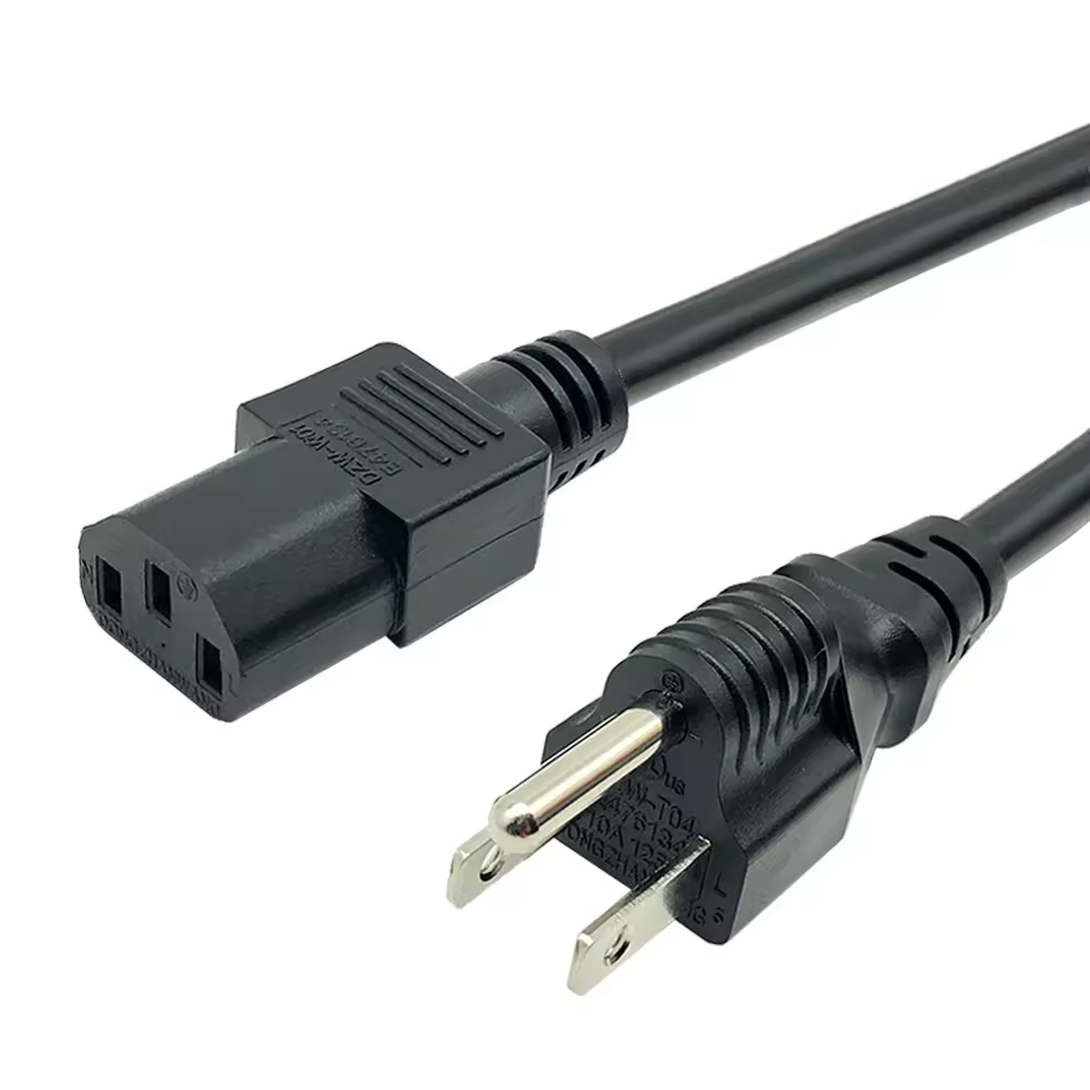 US UL Standard 15A 125V 14AWG NEMA 5-15P To IEC 60320 C13 US 3Pin Plug AC Power Cord Plastic power plugs