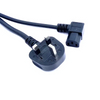 2m Black BS 1363 Uk Computers Power Plugs with Left Angle C13 H05VV-F 3G*1.5mm2