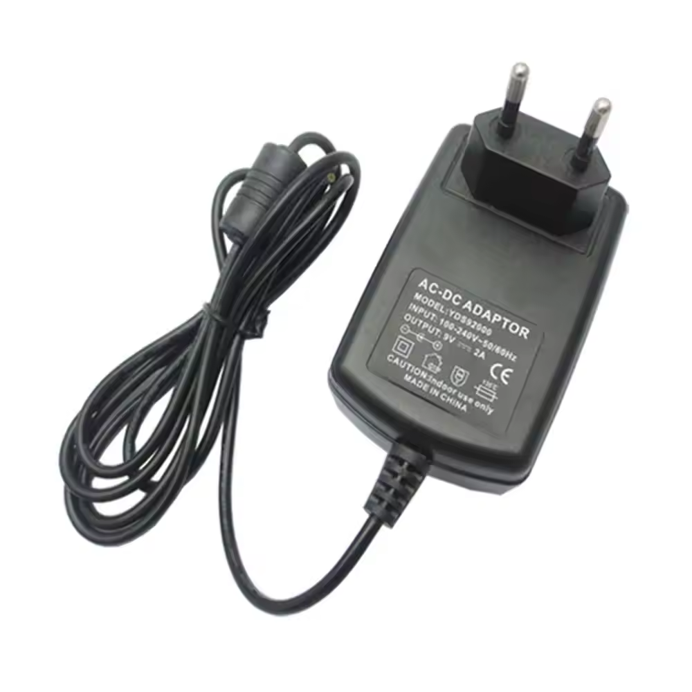 Manufacturer EU Customizable Power Plugs Wall Mount Power Adapter 18W 9V 2A European Adapter with 5.5*2.5mm For Table