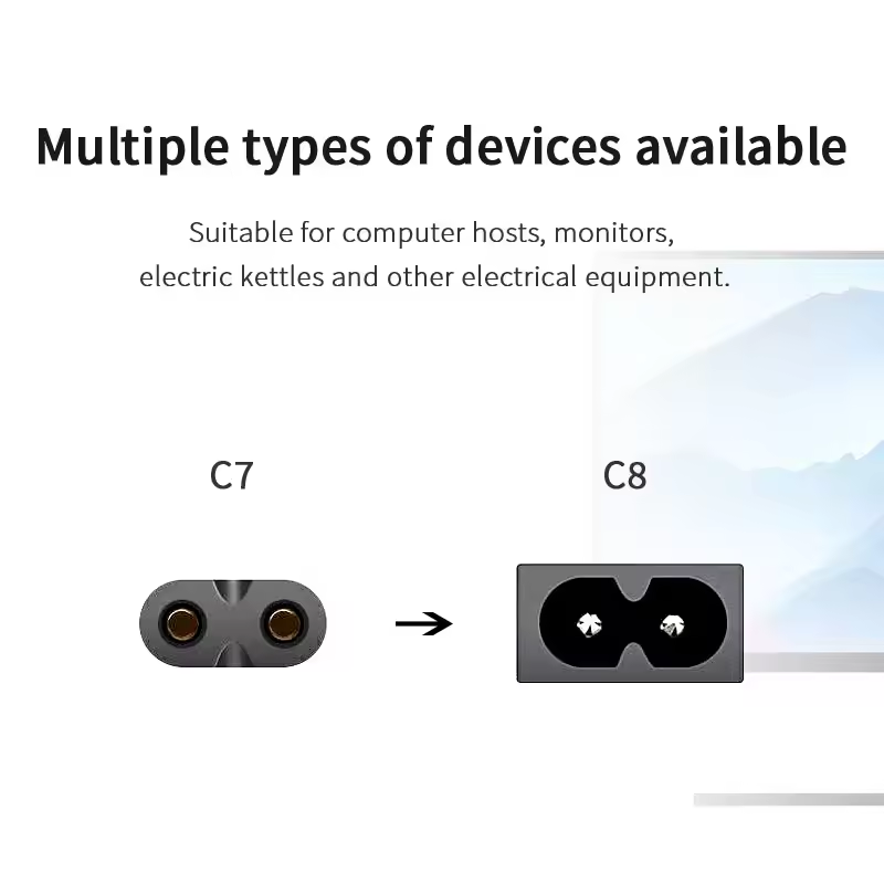 Hot selling 2pin 3pin UL C5 C7 C13 IEC power cord for Home appliance 3FT 4FT 5FT 6FT 7FT 8FT NEMA American cable line