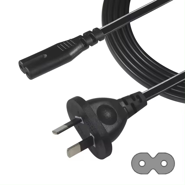 6Ft 1.8M 0.75Mm Extension Australia Figure 8 Au Cable 2Pin Prong Plug Iec C7 Connector Ac Customizable Power Plugs