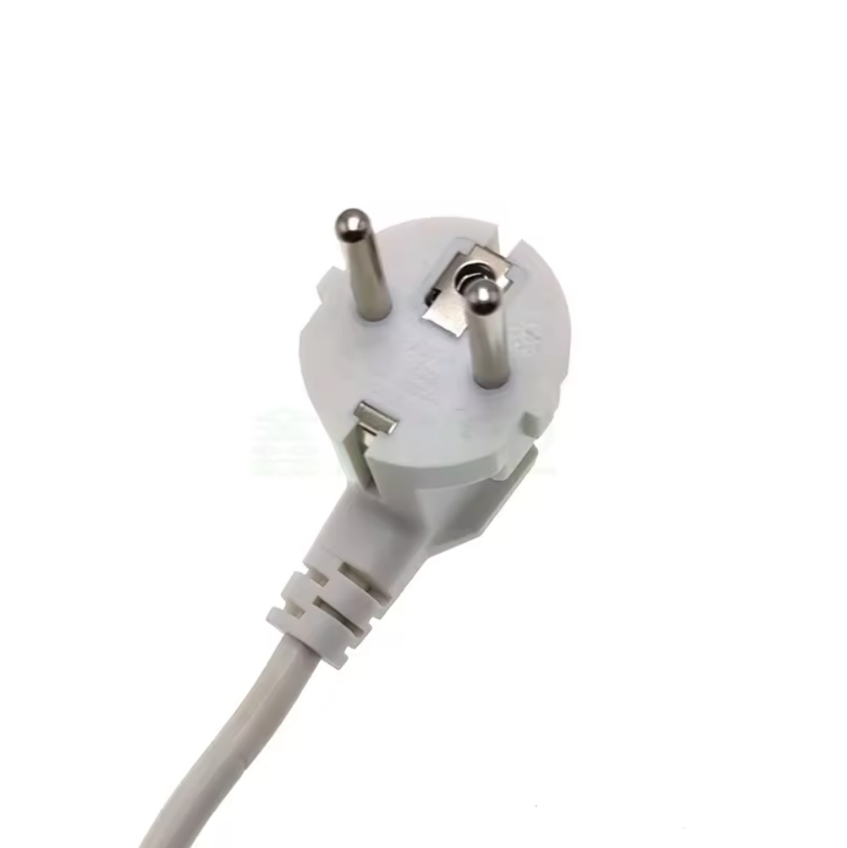 White EU Three-core AC Safe Power Plugs with French Plug European Standard To C5 Plug Cable