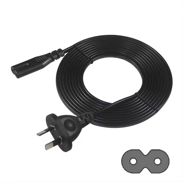 6Ft 1.8M 0.75Mm Extension Australia Figure 8 Au Cable 2Pin Prong Plug Iec C7 Connector Ac Customizable Power Plugs