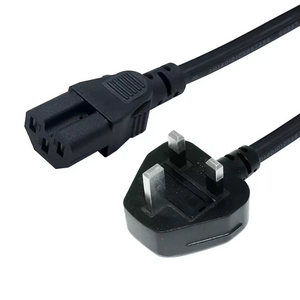 PVC Jacket Europe 3-prong Italy USA SAA UK 3 Pin Power Cable To IEC C15 Connector Ac Secure Power Plugs